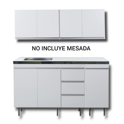 ALACENA Y BAJO MESADA DE 1.60 - LÍNEA ARCO - RICCHEZZE