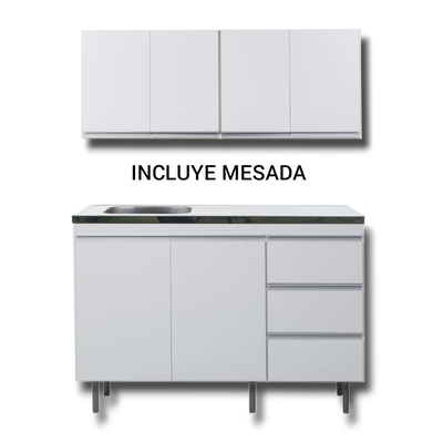 ALACENA Y BAJO MESADA DE 1.40 - LÍNEA ARCO - RICCHEZZE