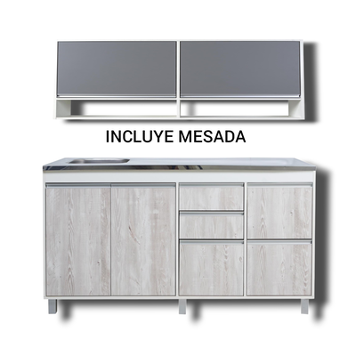 ALACENA Y BAJO MESADA DE 1.60 - LÍNEA SORRENTO - RICCHEZZE