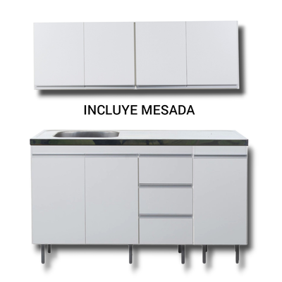 ALACENA Y BAJO MESADA DE 1.60 - LÍNEA ARCO - RICCHEZZE