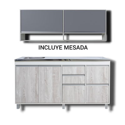 ALACENA Y BAJO MESADA DE 1.60 - LÍNEA SORRENTO - RICCHEZZE