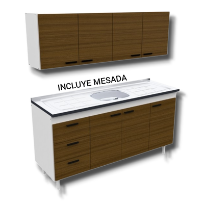 ALACENA Y BAJO MESADA DE 1.60 - LÍNEA EXPRESS - MOSCONI