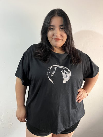 Remera oversize gatita Luna