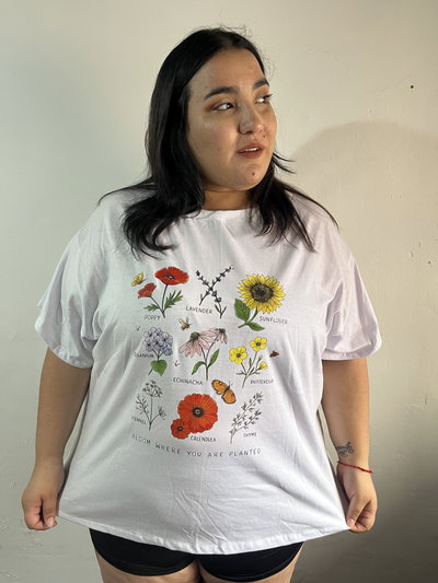 Remera oversize Flowers