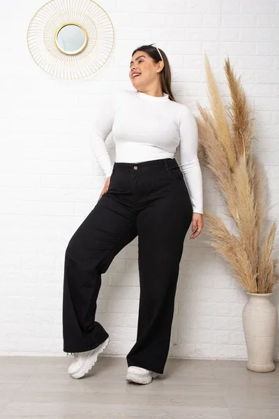 Wide Leg Jean Negro
