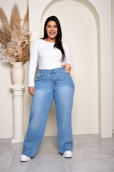 JEAN WIDE LEG CELESTE – RÍGIDO