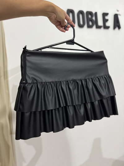 Pollera con cinto  ecocuero 