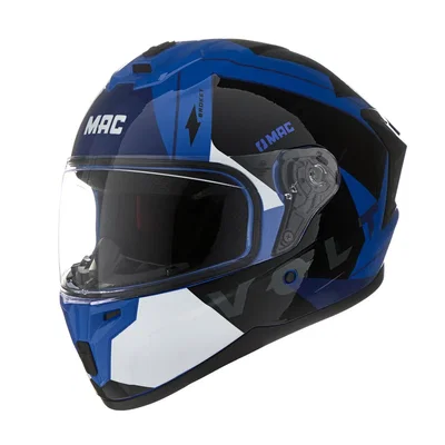 CASCO MAC BOLT BROCKET NEGRO/AZUL BRILLOSO 