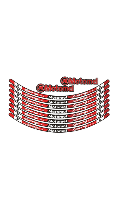 CINTA UNIVERSAL AMBAS RUEDAS MOTOMEL ROJO/NEGRO V1