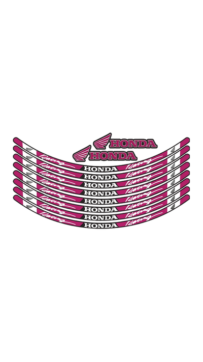 CINTA UNIVERSAL AMBAS RUEDAS HONDA RACING FUCSIA/NEGRO V1