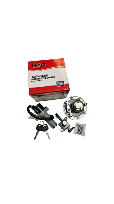 KIT LLAVE DE CONTACTO / TAPA TANQUE / TRABA ASIENTO RX150 HAO