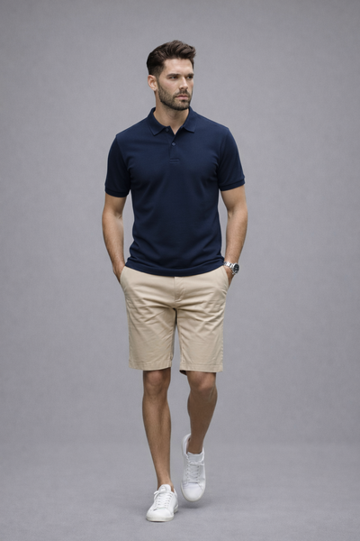 Outfit Escencial 1 (Chomba de piqué + bermuda de gabardina) 