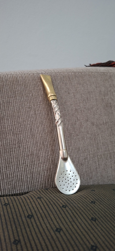 Bombillon semicurvo trenzado Pico Bronce