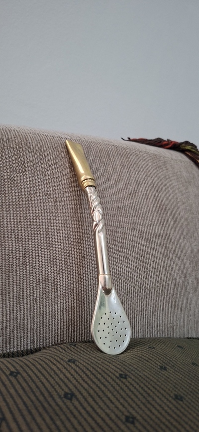Bombillon semicurvo trenzado Pico Bronce