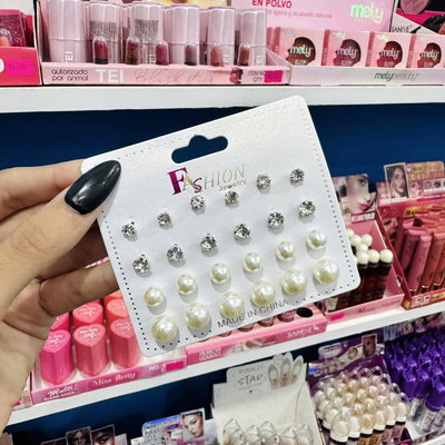 ARITOS PAR DE PERLA - BRILLO | FASHION JEWELRY