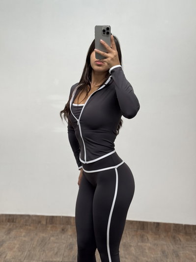 SET AURA GRIS -  3 PIEZAS (Sin frunce)