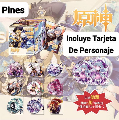 Pin Metal Sorpresa GENSHIN IMPACT +Targeta de Personaje (por unidad)