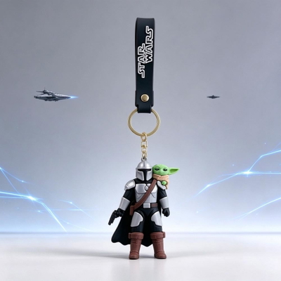 Llavero Goma STAR WARS Mandaloriano y Grogu