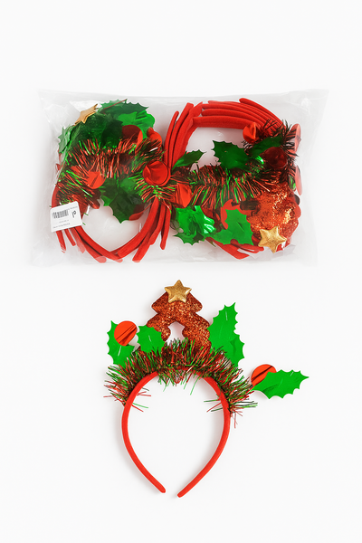 PACK X12 VINCHAS DE NAVIDAD ÁRBOLITO CON FLECOS