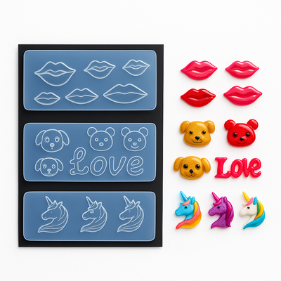 MOLDES DE SILICONA 3D PARA ARMADO DE DIJES - VARIOS MODELOS