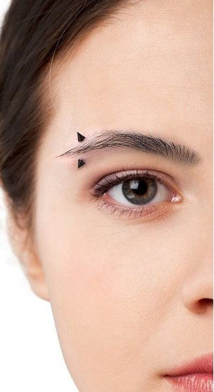 PACK X12 - PIERCING CEJA TRIANGULO DOBLE NEGRO