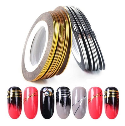 CINTAS ADHESIVAS P/UÑAS LISAS - 1mm - VARIOS COLORES