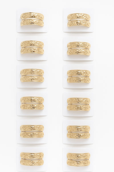 PACK X12 COLITA "CHUNKY" C/RELIEVE - DORADO Y PLATEADO