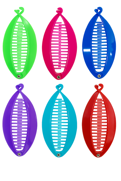 PACK X6 - HEBILLA "PESCADITO" GRANDE LARGE - VARIOS COLORES