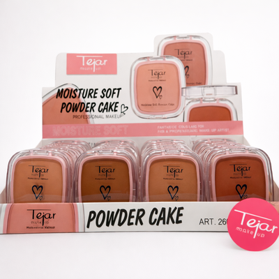 POLVO COMPACTO CON ESPONJA Y ESPEJO - VARIOS COLORES - TEJAR