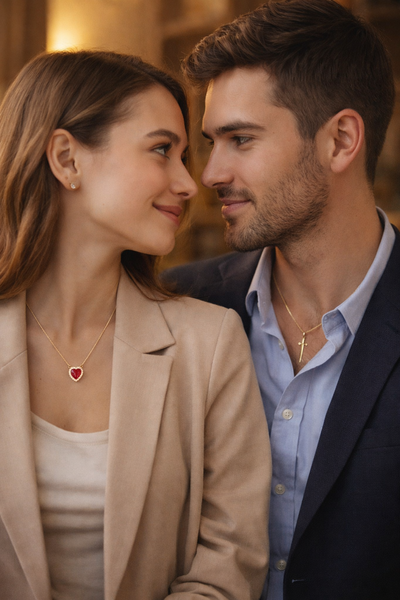 COLLAR ACERO 2EN1 PARA PAREJAS DORADO - VARIOS COLORES