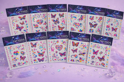 TATUAJES TEMPORALES FLUORERECENTES UV - VARIOS MODELOS