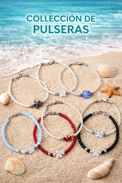 PULSERAS ACERO QUIRURGICO CON MOSTACILLA Y DIJES - VARIOS MODELOS