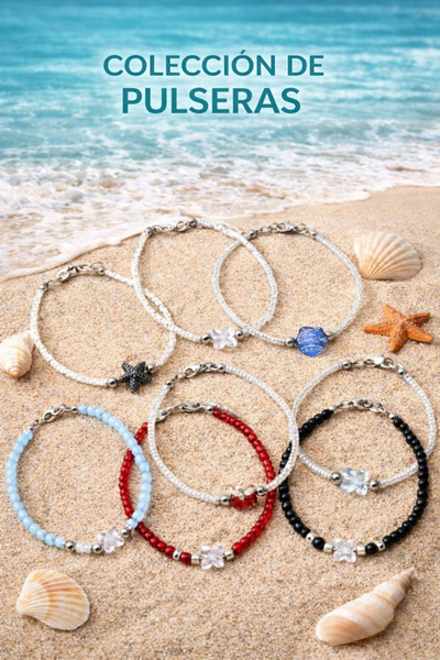 PULSERAS ACERO QUIRURGICO CON MOSTACILLA Y DIJES - VARIOS MODELOS