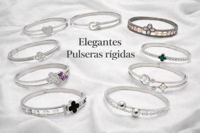 PULSERAS ESCLAVAS ACERO QUIRURGICO - VARIOS MODELOS - PLATEADO