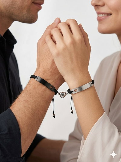 PULSERA DOBLE IMANTADA ACERO QUIRURGICO + SOGA - VARIOS MODELOS/COLORES