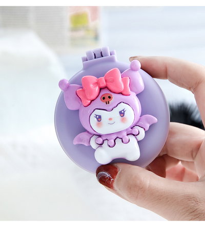 ESPEJO CON CEPILLO PARA BOLSO/CARTERA KUROMI/KITTY