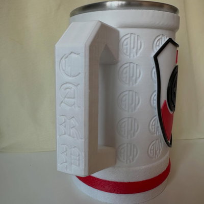 Jarra blanca con relieve de River 