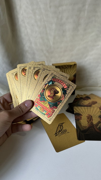 Cartas doradas diseño exclusivo Messi y Maradona