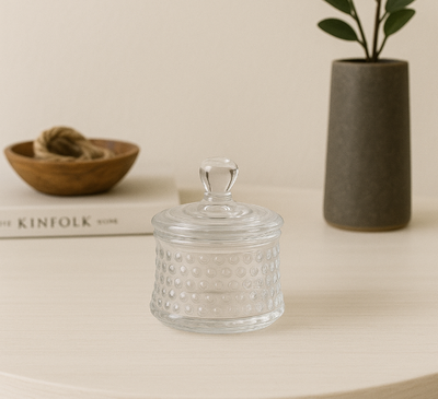 Caramelera Tramada De Vidrio Con Tapa