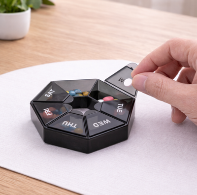 Pastillero Semanal Hexagonal 7 Dias Organizador Pastillas