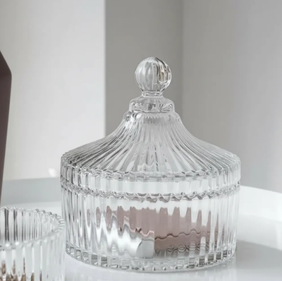 Caramelera Circus Tramada Vidrio Grande Con Tapa 11x10,5cm