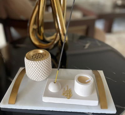 porta vela y sahumerio 