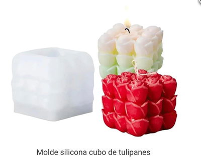 cubo de flor de tulipanes