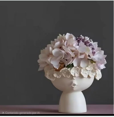 cabeza con flores
