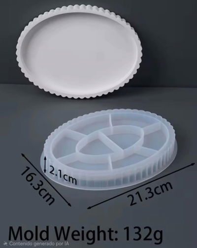 bandeja oval con borde rayado XXXL