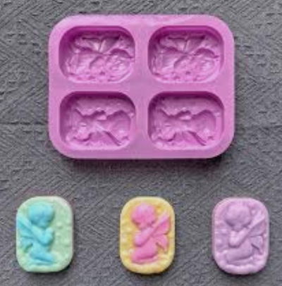 molde jabón con 4 angelitos 