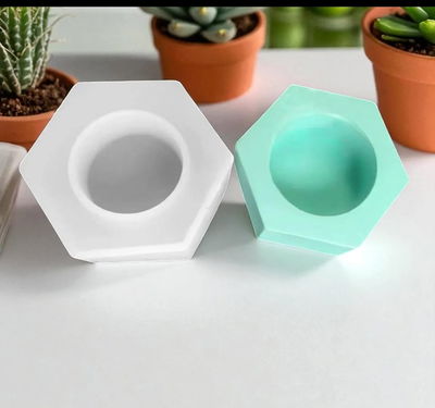 Porta vela hexagonal 