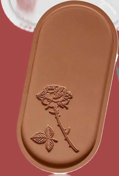 bandeja oval labrada con rosa XXL