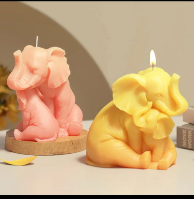 molde elefante con hijo 3d