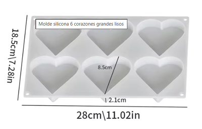 Molde de corazones x 6 